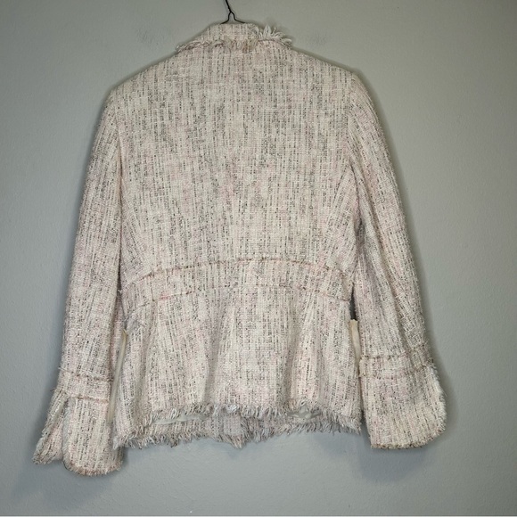 Anne Klein Vintage Women Coquette Girl Tweed Pink and White Suit Blazer Size 10 - Picture 3 of 11